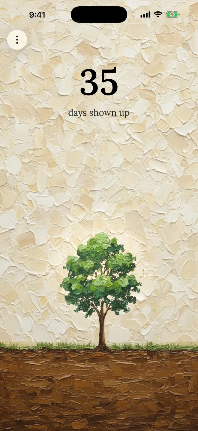 A single tree on day 35.